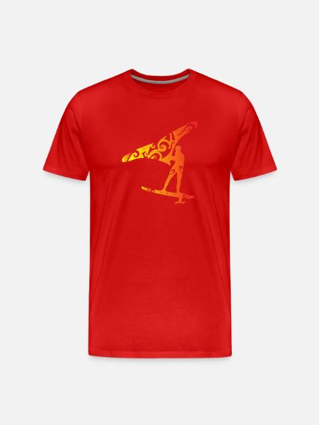Surfer Wingfoiling Man Polynesia Tribal Tattoo - Men's Premium Organic T-Shirt - red
