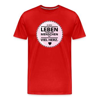 Leben - Männer Premium Bio T-Shirt - Rot - Vorne - Damien (186cm)