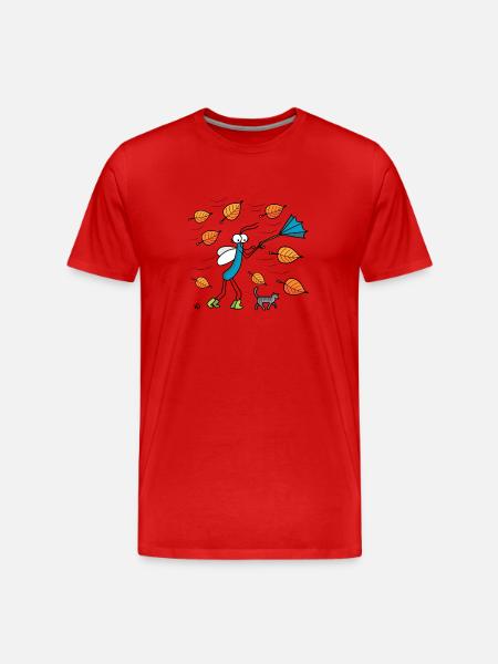 Herbstlaub - Männer Premium Bio T-Shirt - Rot