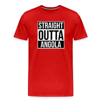 Straight Outta Angola - Männer Premium Bio T-Shirt - Rot - Vorne - Damien (186cm)