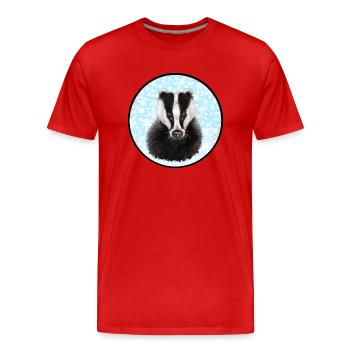 Blaireau/Blaireau dans la neige - T-shirt bio Premium Homme - rouge - Devant - Damien (186cm)