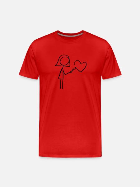Artist drawing - Men's Premium Organic T-Shirt - red