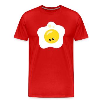 Oeuf au plat - T-shirt bio Premium Homme - rouge - Devant - Damien (186cm)