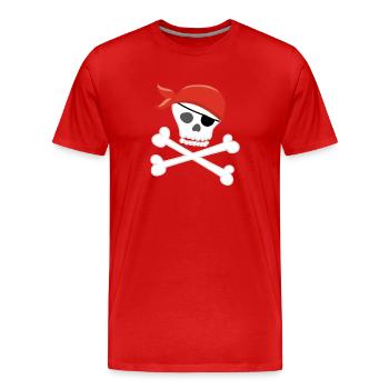 PIRATE - T-shirt bio Premium Homme - rouge - Devant - Damien (186cm)