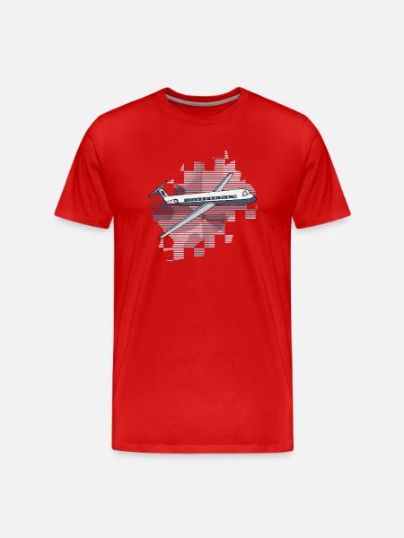 Flugzeug - Männer Premium Bio T-Shirt - Rot