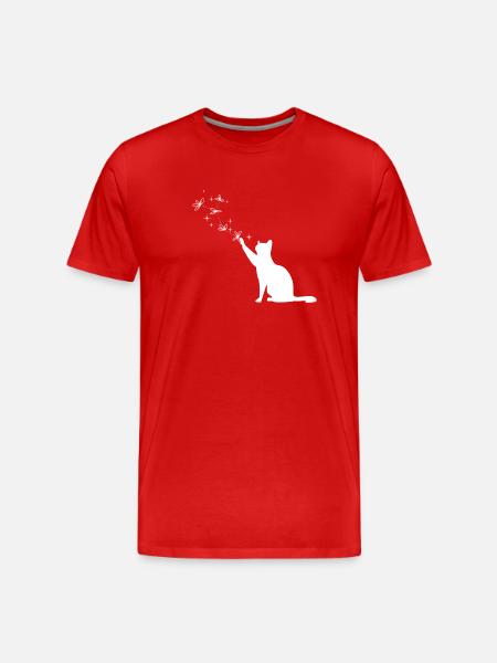 Starry Magic Cat - Men's Premium Organic T-Shirt - red