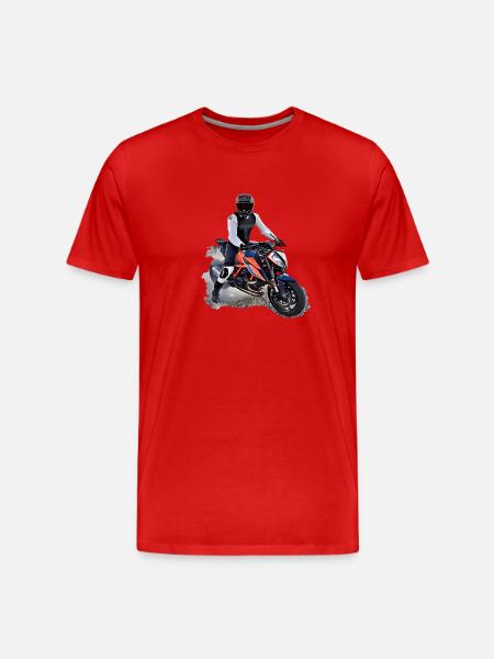Poster Motorcyclist - Men's Premium Organic T-Shirt - red
