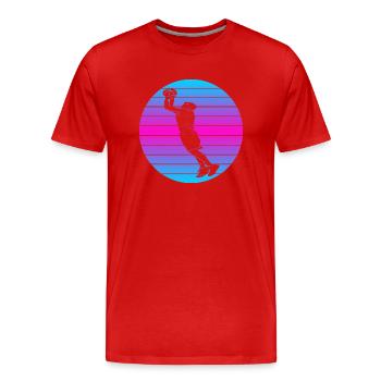 Basketball Basketball Retro Basketball Amateurs de Basketball - T-shirt bio Premium Homme - rouge - Devant - Damien (186cm)