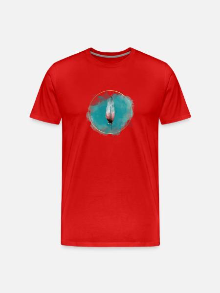 Feather Single - Männer Premium Bio T-Shirt - Rot