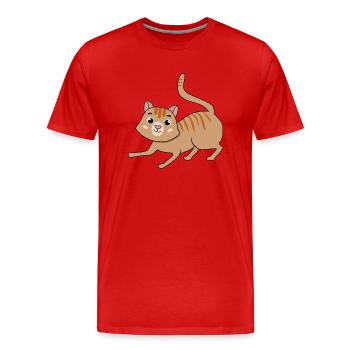 Cat - Men's Premium Organic T-Shirt - red - Front - Damien (186cm)