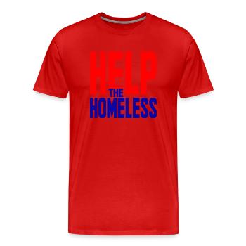 Aidez-les sans abri solidarité - T-shirt bio Premium Homme - rouge - Devant - Damien (186cm)