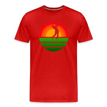 Golf Golfer Golf Club Vintage Golf Ball - Men's Premium Organic T-Shirt - red - Front - Damien (186cm)