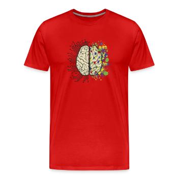 Cerveau cpu - T-shirt bio Premium Homme - rouge - Devant - Damien (186cm)