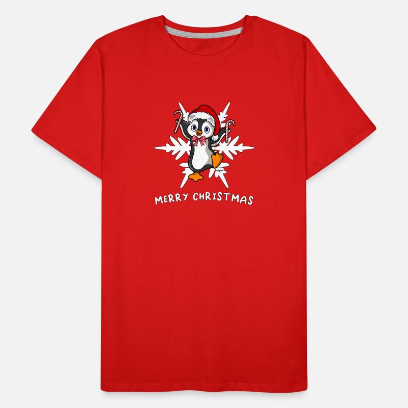 Doux pingouin de Noël avec flocon de glace T-shirt bio Premium Homme