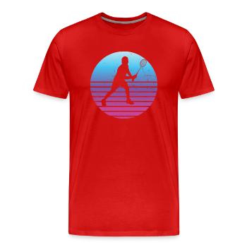 Joueuse de badminton Squash Badminton Badminton Badminton Badminton - T-shirt bio Premium Homme - rouge - Devant - Damien (186cm)