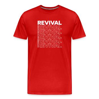 Réveil - Vêtements chrétiens - T-shirt bio Premium Homme - rouge - Devant - Damien (186cm)