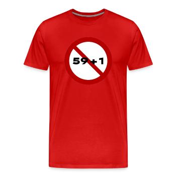 No 59+1 - Men's Premium Organic T-Shirt - red - Front - Damien (186cm)
