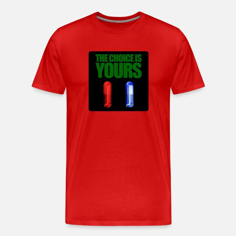 Matrix rote oder blaue Pille - Männer Premium Bio T-Shirt - Rot