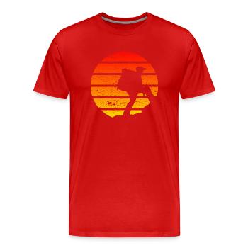 Mountain Hiking Mountains Mountaineering Hiking Mountains - Men's Premium Organic T-Shirt - red - Front - Damien (186cm)