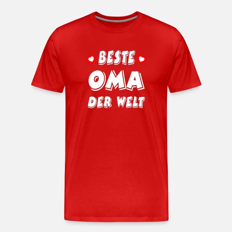 Oma - Männer Premium Bio T-Shirt - Rot