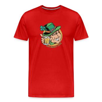 Irish Whiskey Lover Leprechaun St. Patricks Day - Männer Premium Bio T-Shirt - Rot - Vorne - Damien (186cm)