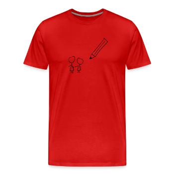 Drawing pen - Men's Premium Organic T-Shirt - red - Front - Damien (186cm)