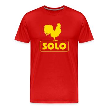 Hahn Solo - Männer Premium Bio T-Shirt - Rot - Vorne - Damien (186cm)