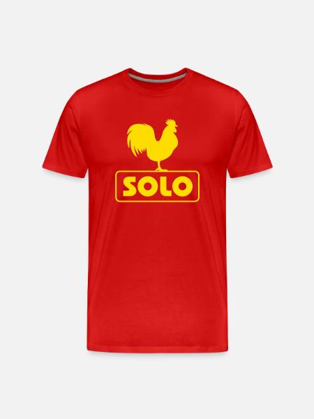 Hahn Solo - Männer Premium Bio T-Shirt - Rot