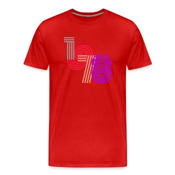 1978 - T-shirt bio Premium Homme - rouge - Devant - Damien (186cm)