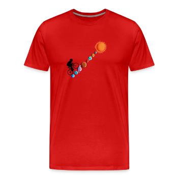 vélo au soleil cyclisme Sauver l’environnement de la planète - T-shirt bio Premium Homme - rouge - Devant - Damien (186cm)
