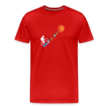 vélo au soleil cyclisme Sauver l’environnement de la planète - T-shirt bio Premium Homme - rouge - Devant - Damien (186cm)