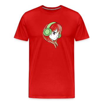 manga vert - T-shirt bio Premium Homme - rouge - Devant - Damien (186cm)