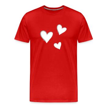 cœurs de cœur - T-shirt bio Premium Homme - rouge - Devant - Damien (186cm)