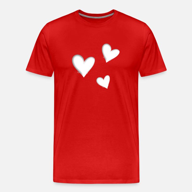 herz herzen - Männer Premium Bio T-Shirt - Rot