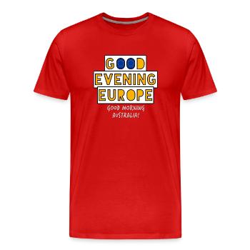 European Eurovision Song Contest - Men's Premium Organic T-Shirt - red - Front - Damien (186cm)