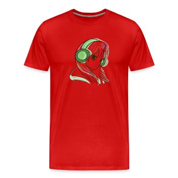 manga vert - T-shirt bio Premium Homme - rouge - Devant - Damien (186cm)