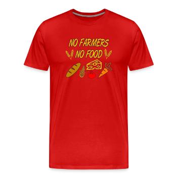 Farmer - Men's Premium Organic T-Shirt - red - Front - Damien (186cm)