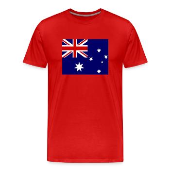 Drapeau de l’Australie - T-shirt bio Premium Homme - rouge - Devant - Damien (186cm)
