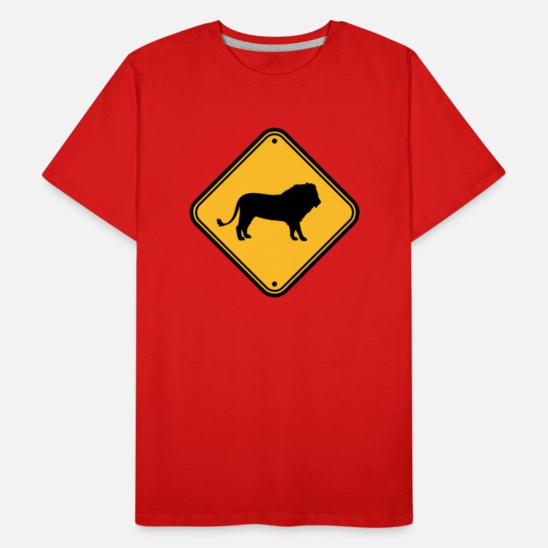 Beware Lion Shield Men's Premium Organic T-Shirt