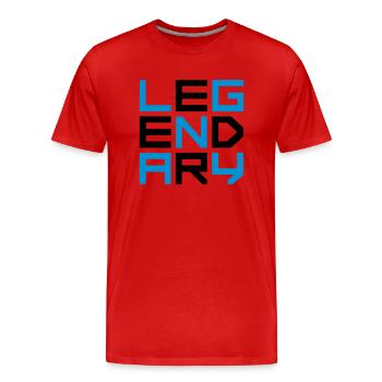 Legendary Square Logo - Men's Premium Organic T-Shirt - red - Front - Damien (186cm)