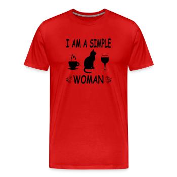 Chat - T-shirt bio Premium Homme - rouge - Devant - Damien (186cm)