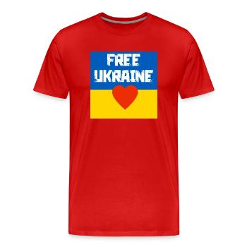 Ukraine - T-shirt bio Premium Homme - rouge - Devant - Damien (186cm)