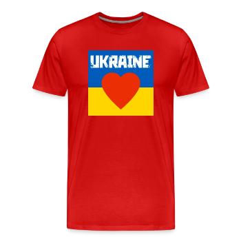 Ukraine - Männer Premium Bio T-Shirt - Rot - Vorne - Damien (186cm)