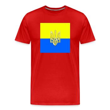 Ukraine - T-shirt bio Premium Homme - rouge - Devant - Damien (186cm)