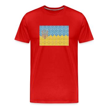Ukraine - T-shirt bio Premium Homme - rouge - Devant - Damien (186cm)