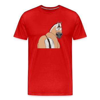 Fjordpferd - Männer Premium Bio T-Shirt - Rot - Vorne - Damien (186cm)