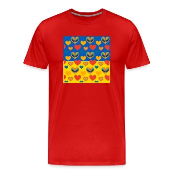 Ukraine - Männer Premium Bio T-Shirt - Rot - Vorne - Damien (186cm)