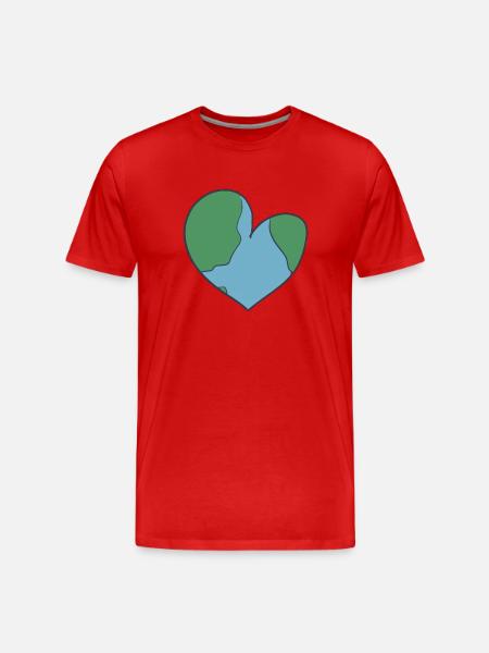erde herz - Männer Premium Bio T-Shirt - Rot