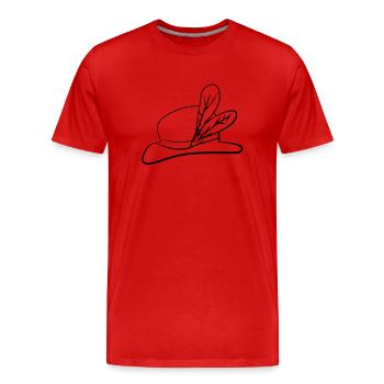 hut feder - Männer Premium Bio T-Shirt - Rot - Vorne - Damien (186cm)