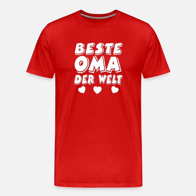 Oma - Männer Premium Bio T-Shirt - Rot
